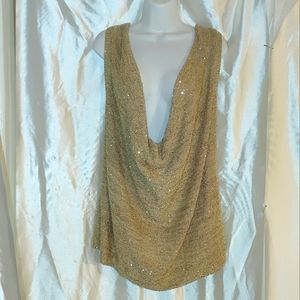 INC international concepts sequined knit top M